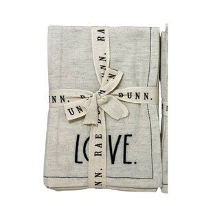 Rae Dunn Napkins "love" Cloth Set of 4 VHTF NEW‎ With Tags!